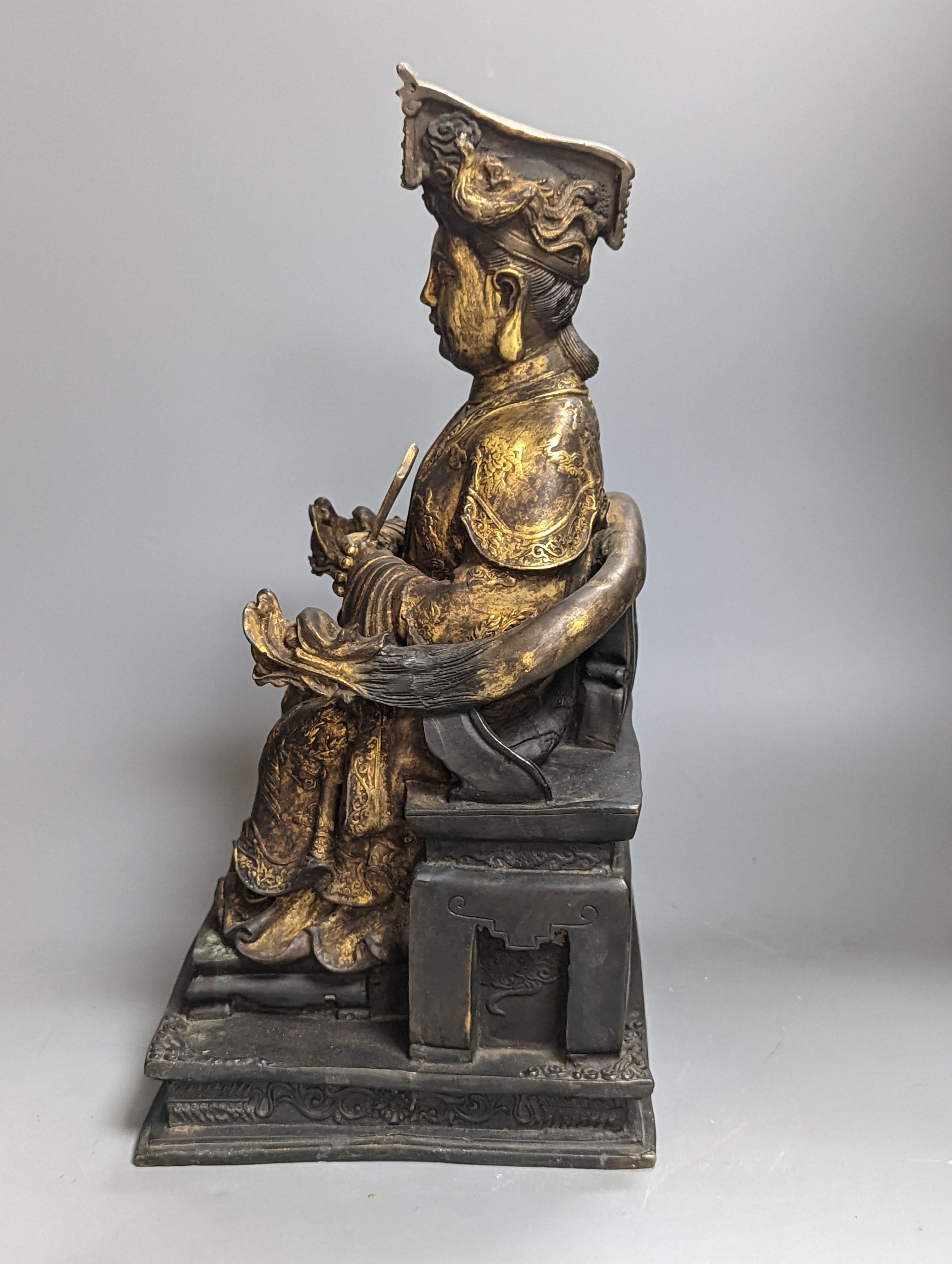A Chinese bronze figure of an Xi Wangmu, 40cm